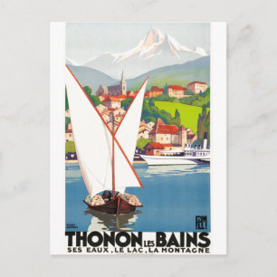 Thonon Les Bains Franse Reisreclame Briefkaart