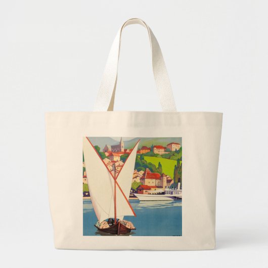 Thonon Les Bains French Travel Europe Grote Tote Bag (Voorkant)