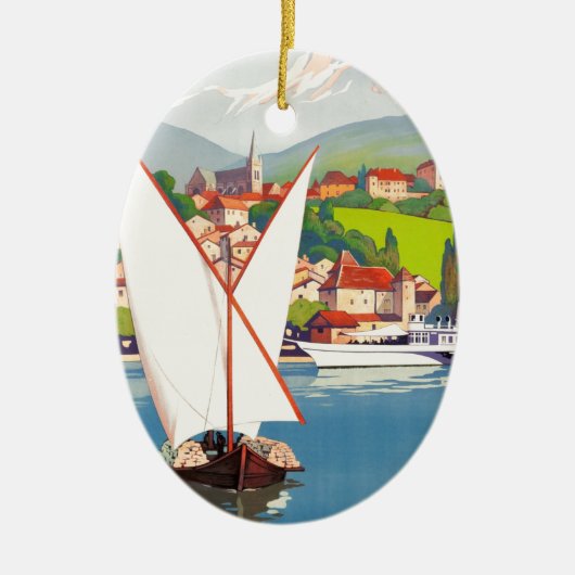Thonon Les Bains French Travel Europe Keramisch Ornament (Voorkant)