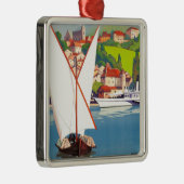 Thonon Les Bains French Travel Europe Metalen Ornament (Rechts)