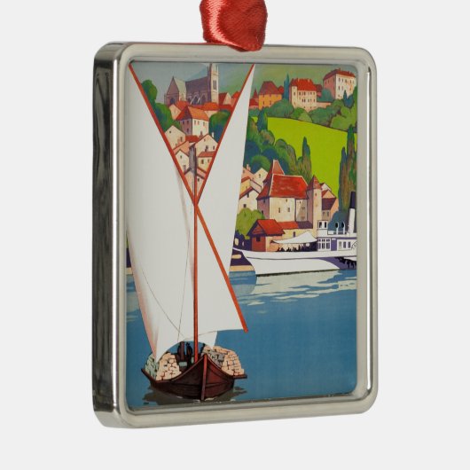Thonon Les Bains French Travel Europe Metalen Ornament (Rechts)
