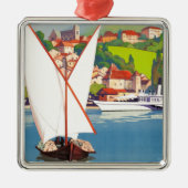 Thonon Les Bains French Travel Europe Metalen Ornament (Voorkant)