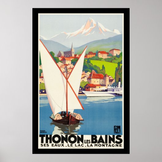 Thonon Les Bains French Travel Europe Poster (Voorkant)