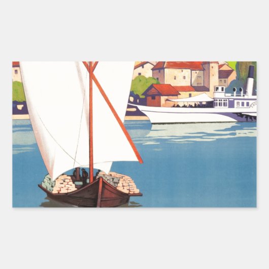 Thonon Les Bains French Travel Europe Rechthoekige Sticker (Voorkant)