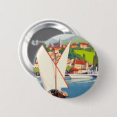 Thonon Les Bains French Travel Europe Ronde Button 5,7 Cm (Voorkant /achterkant)