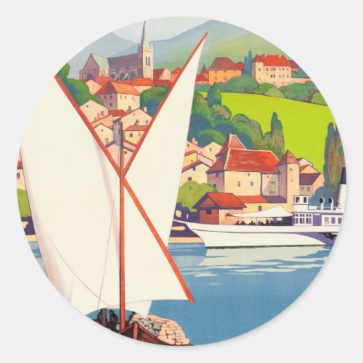 Thonon Les Bains French Travel Europe Ronde Sticker (Voorkant)