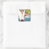 Thonon Les Bains French Travel Europe Vierkante Sticker (Tas)
