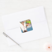 Thonon Les Bains French Travel Europe Vierkante Sticker (Envelop)