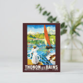 Thonon, Les Bains, vrouw op jacht, Frankrijk Briefkaart (Staand voorkant)