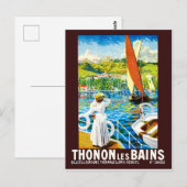 Thonon, Les Bains, vrouw op jacht, Frankrijk Briefkaart (Voorkant / Achterkant)