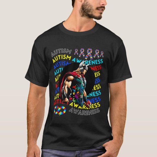 Thor Autism Awareness Navigating Autism Autism Chi T-shirt (Voorkant)