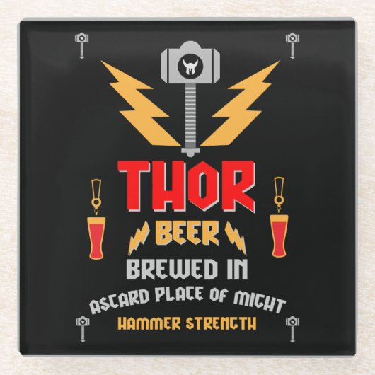 Thor Beer Germanic Paganisme Glazen Onderzetter (Voorkant)