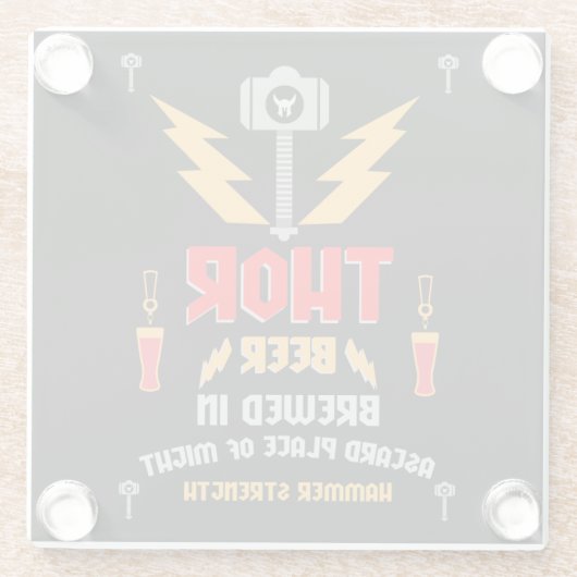 Thor Beer Germanic Paganisme Glazen Onderzetter (Achterkant)