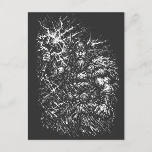 Thor — door storm geteisterde god van de donder briefkaart