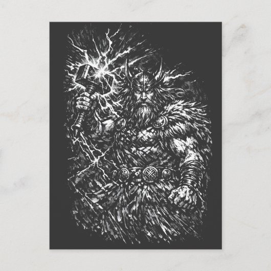 Thor — door storm geteisterde god van de donder briefkaart (Voorkant)