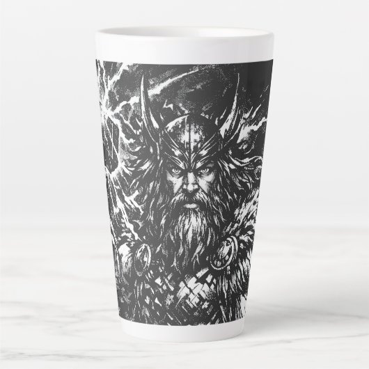 Thor — door storm geteisterde god van de donder latte mok (Voorkant)