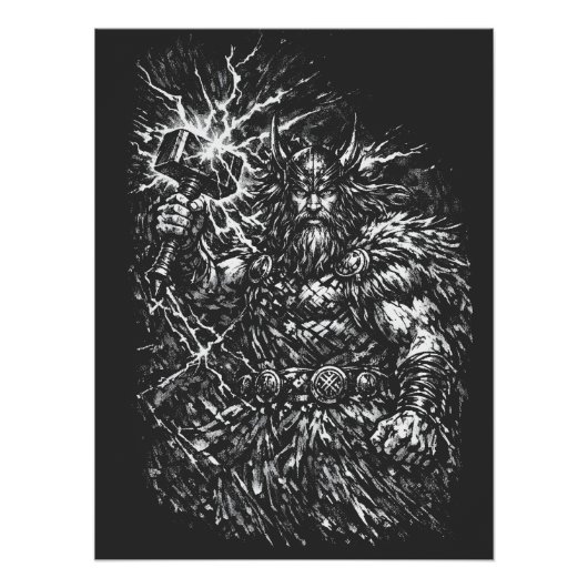 Thor — door storm geteisterde god van de donder perfect poster (Voorkant)