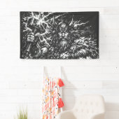 Thor — door storm geteisterde god van de donder spandoek (Insitu)