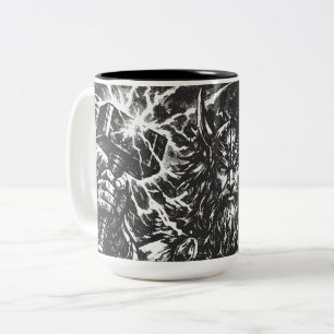 Thor — door storm geteisterde god van de donder tweekleurige koffiemok