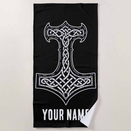 Thor Hamer Mjolnir Knoop Strandlaken (Voorkant)