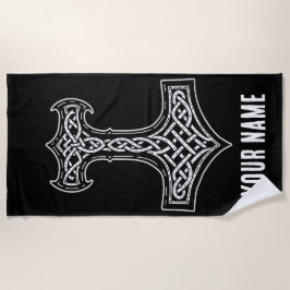 Thor Hammer Mjolnir Knot Strandlaken