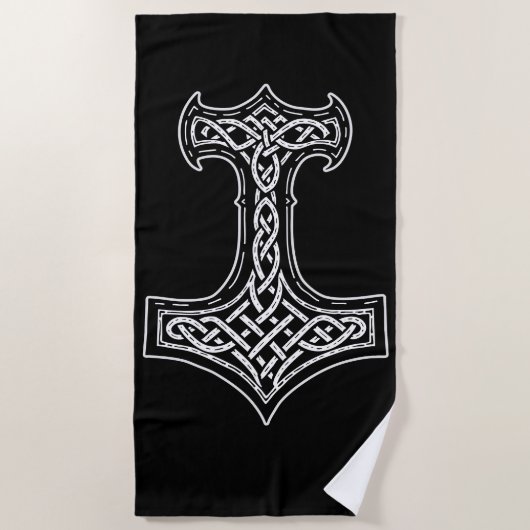 Thor Hammer Mjolnir Knot Strandlaken (Voorkant)