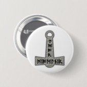 Thor Hammer Mjölnir Ronde Button 5,7 Cm (Voorkant /achterkant)
