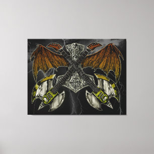 Thor Hammer van de Goden Gitaren Canvas Afdruk