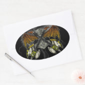 Thor Hammer van de Goden Gitaren Ovale Sticker (Envelop)