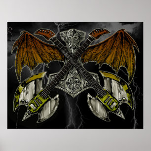 Thor Hammer van de Goden Gitaren Poster