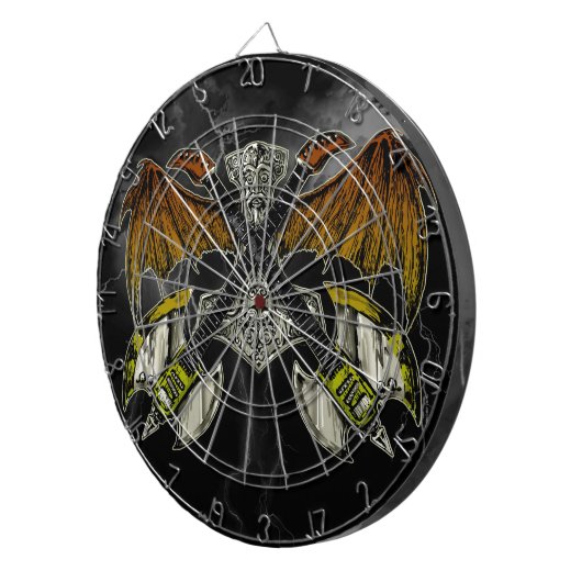 Thor Hammer van de Gods Guitars Dartbord (Voorkant Rechts)