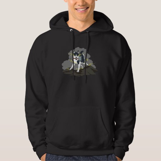 Thor Inspired Siberian Husky Holding Thor s Hammer Hoodie (Voorkant)