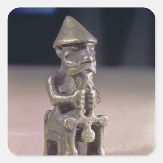 Thor met hamer, beeldje gevonden in IJsland Vierkante Sticker (Voorkant)