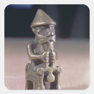 Thor met hamer, beeldje gevonden in IJsland Vierkante Sticker