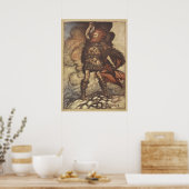 Thor steekt zijn hamer Arthur Rackham op Poster (Keuken)