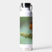 Thor thermale fles met een foto van een robin (Voorkant)