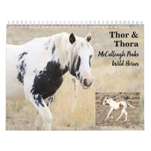 Thor & Thora op McCullough Peaks Wilde Paarden Kalender (Hoes)