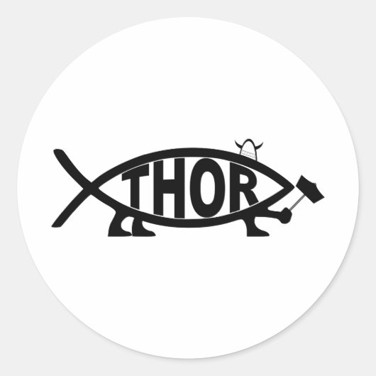 THOR vis Ronde Sticker (Voorkant)