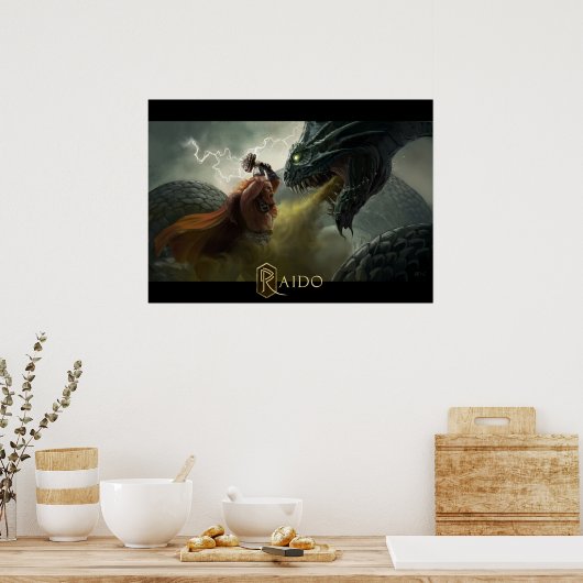 Thor Vs Jormungand Poster (Keuken)