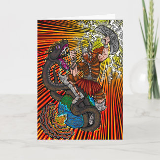 Thor vs. Jörmungandr Greeting Card Kaart