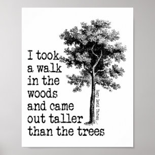 Thoreau Bomen Citaat Natuur - Wandel in de bossen Poster