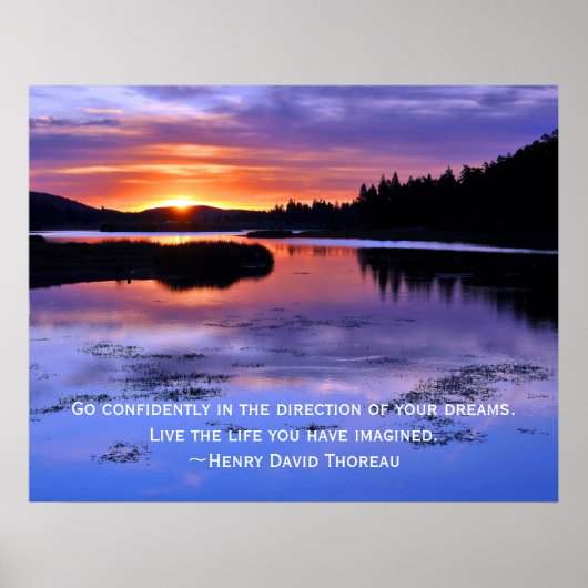 Thoreau-citaat en Big Beer Sunrise Poster (Voorkant)