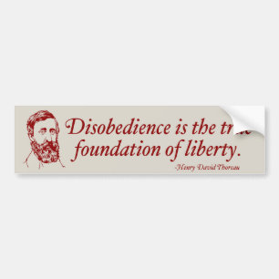Thoreau Civil Disobedience Bumpersticker