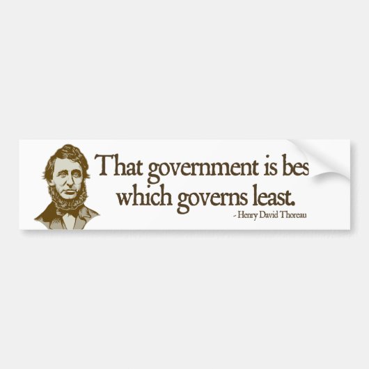 Thoreau Government Bumpersticker (Voorkant)