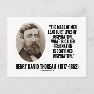 Thoreau Lead Quiet Lives Desperation Resignation Briefkaart