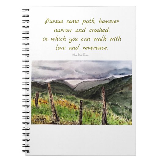 Thoreau Life Quote Landscape Art Spiral Notebook Notitieboek (Voorkant)