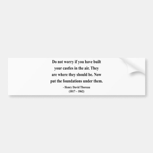 Thoreau Quote 2a Bumpersticker (Voorkant)