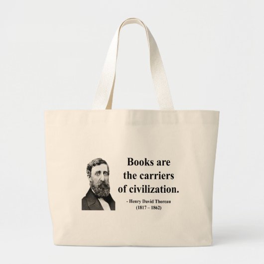 Thoreau Quote 9b Grote Tote Bag (Voorkant)