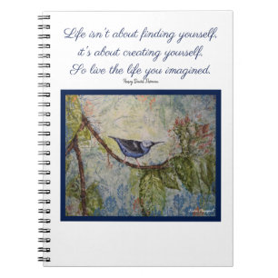 Thoreau Quote Bird Art-laptop Notitieboek