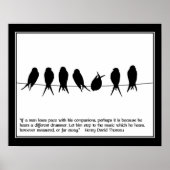 Thoreau Quote "Different Drummer" Poster (Voorkant)